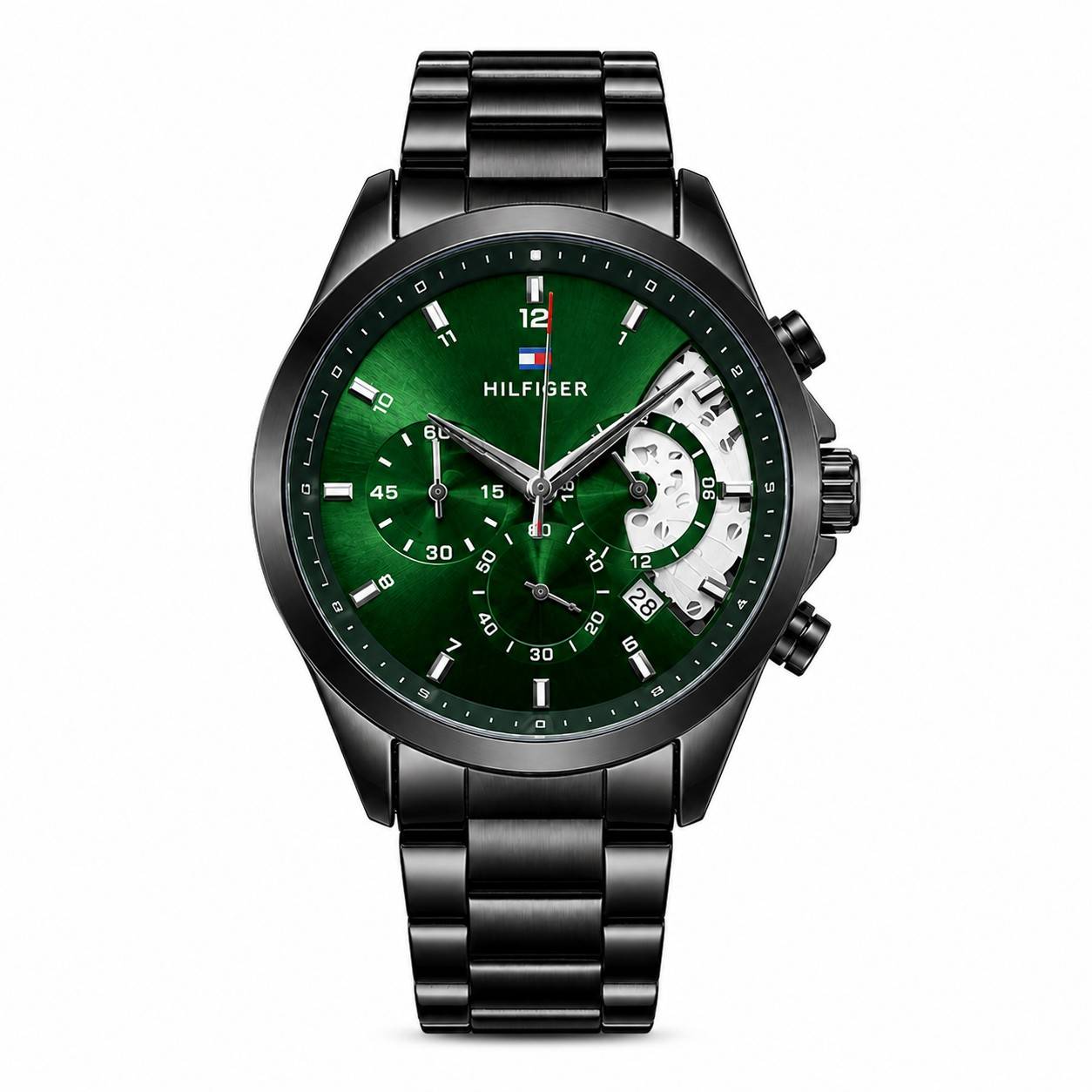 Tommy Hilfiger Green Skeleton Chronograph Quartz Watch
